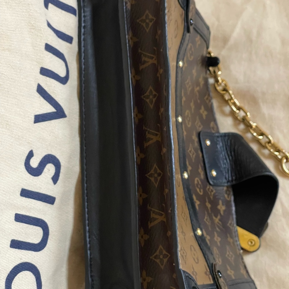 Authentic like new Louis Vuitton reverse monogram trunk crossbody Brown& Black - Picture 10 of 15
